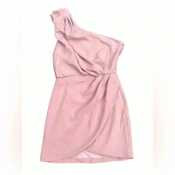 DO+BE One Shoulder Blush Pink Mini Dress. Size Small. - Picture 3 of 6